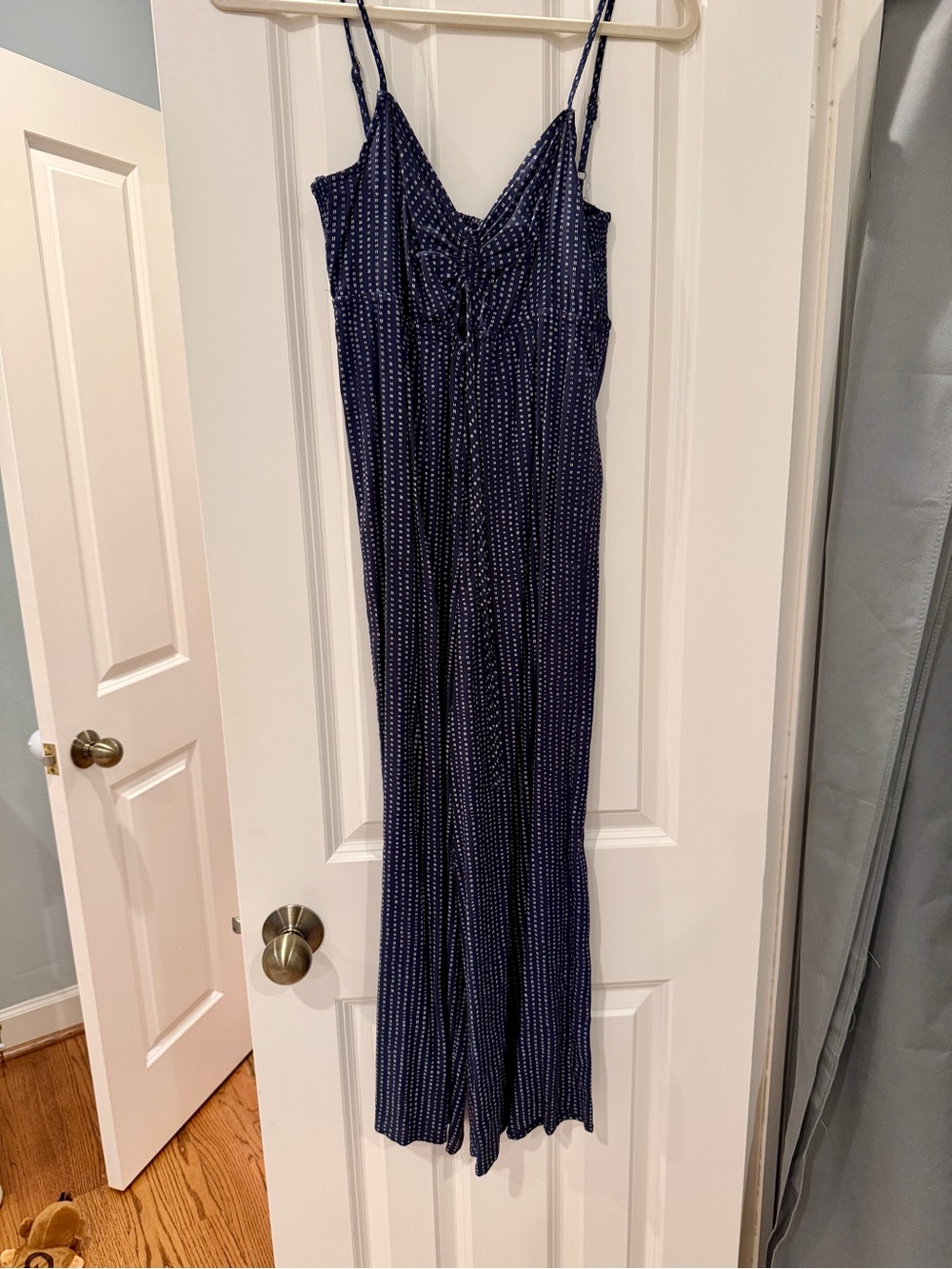 O’Neill Navy Blue Spaghetti Strap Jumpsuit with White Dot Print